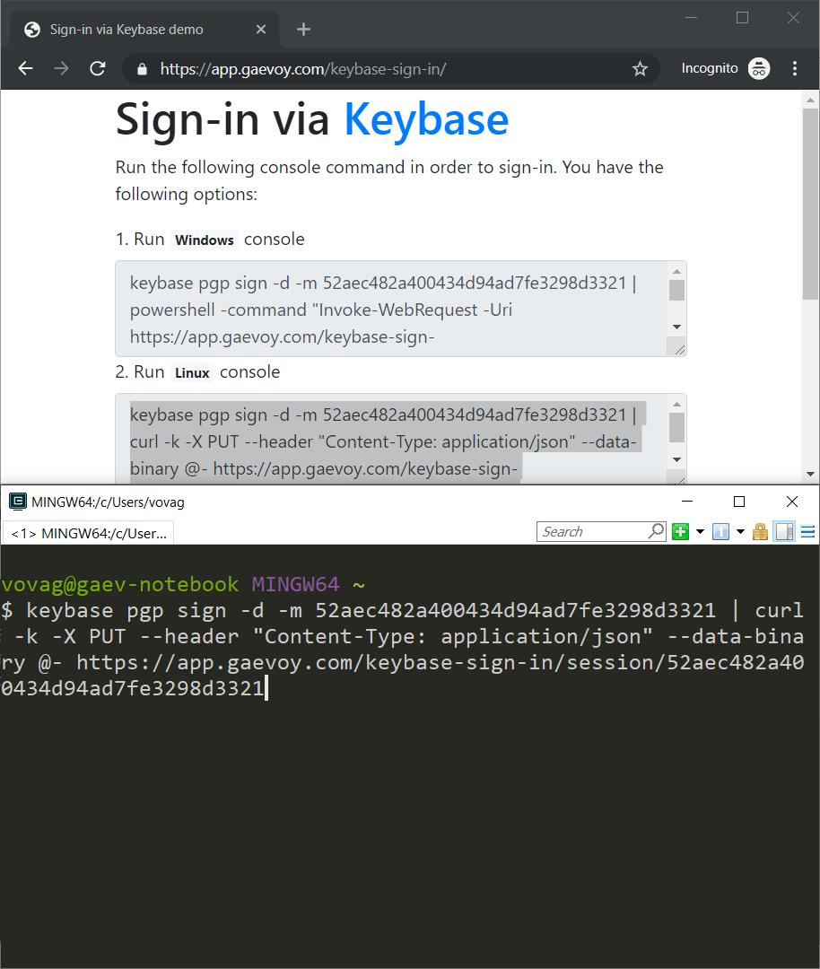 Sign-in via Keybase demo